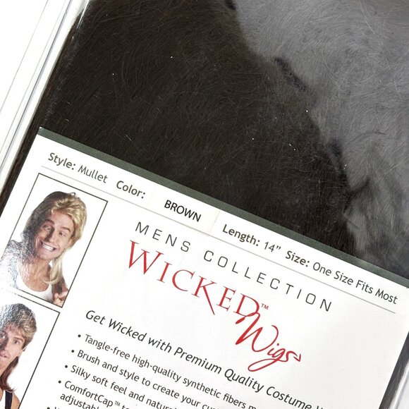 1980’s Style Mullet Brown Wig NIP - NWOT – NOS - Picture 5 of 7